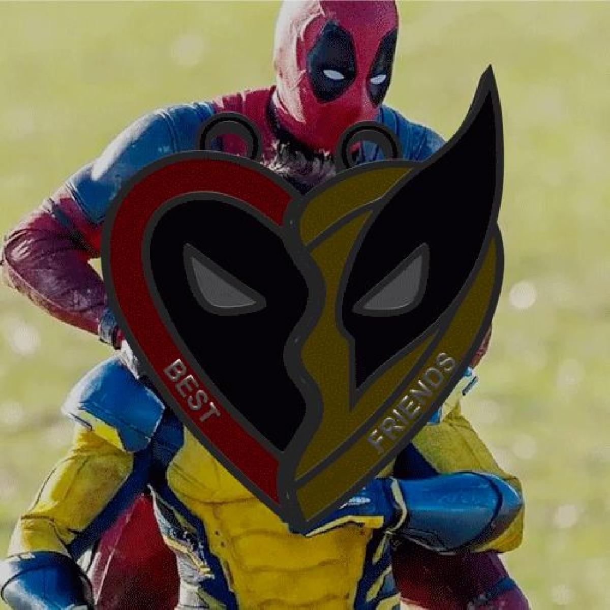 Deadpool e Wolverine BFF Coracao: Pingente   Colar   Chaveiro, com Slots de Ima / Deadpool y Wolverine Corazon: Pingente   Colarinho   Llavero, con slot para imanes.
