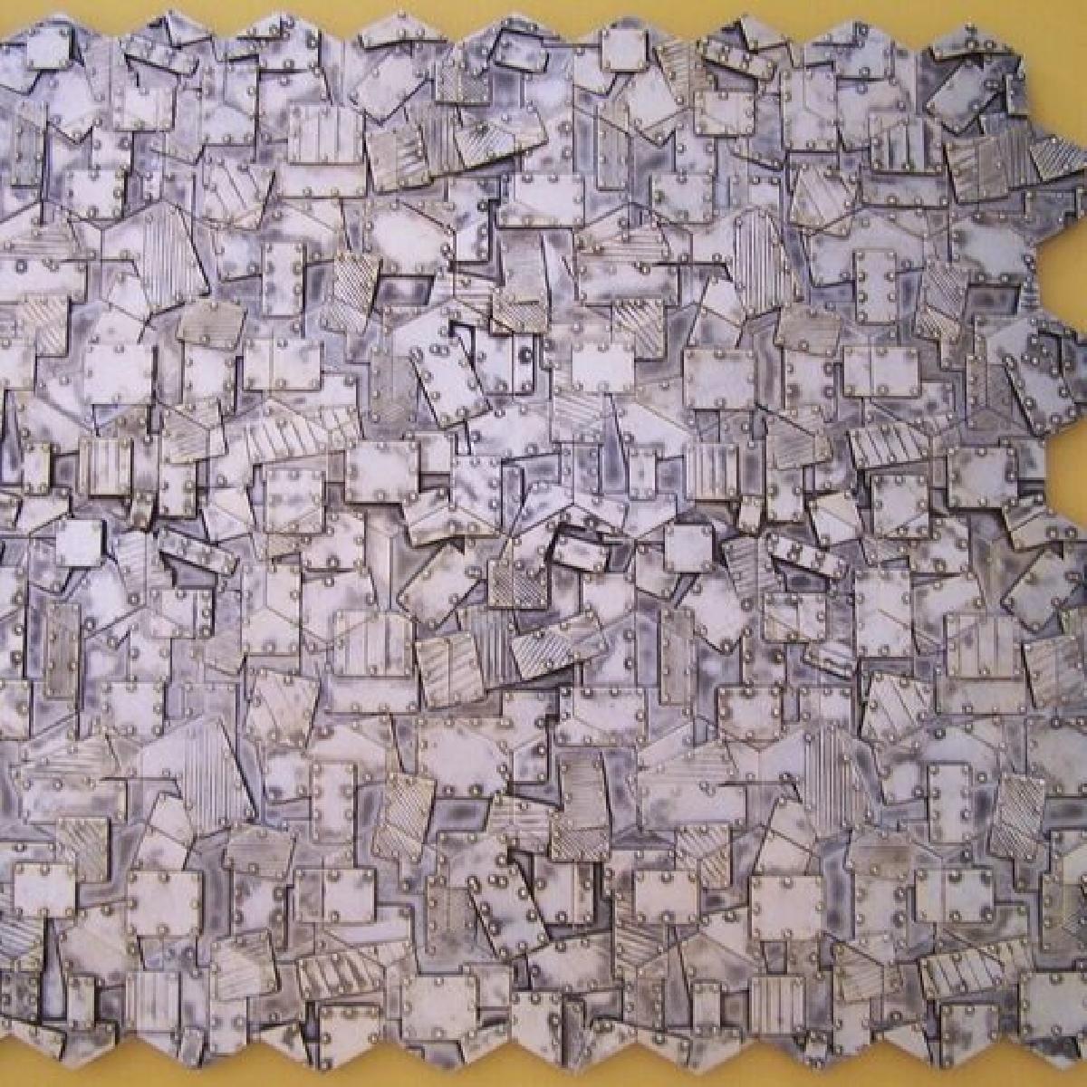 Azulejos de Metal RPG Mag Hex Steampunk Padrao Repetido
