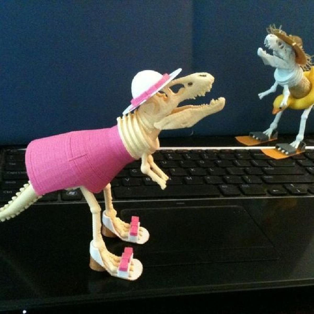 Sandalias femininas e chapeu para Corkasaurus Rex