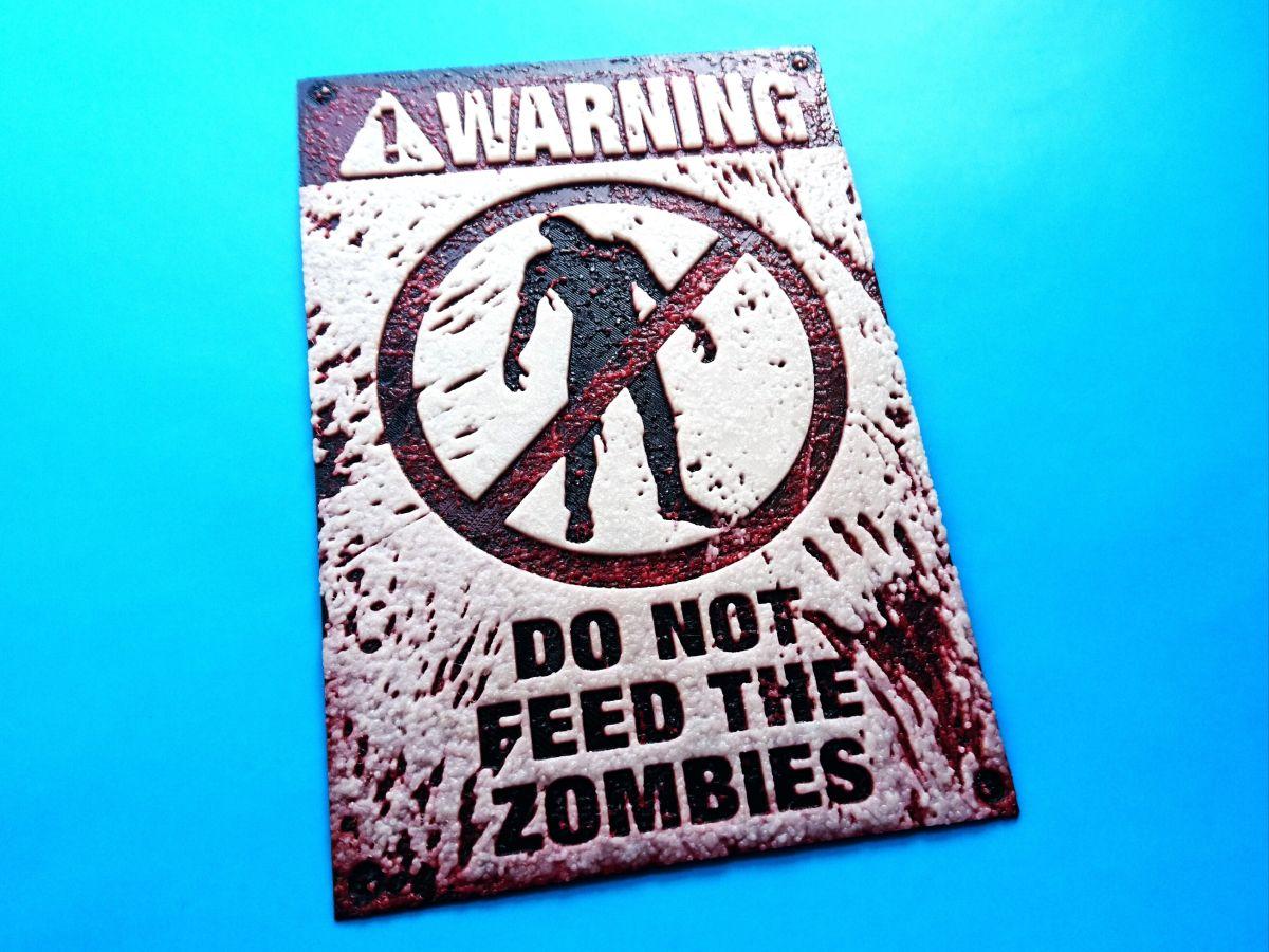 Placa Zombies v3 desenho 3D