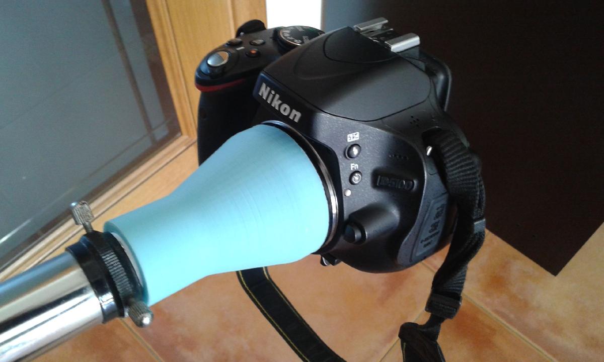 Adaptador de camera Nikon para telescopio, formato japones antigo (0,96").