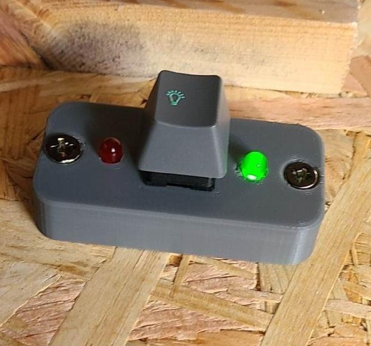 Caixa de botao para partida remota do computador com LED