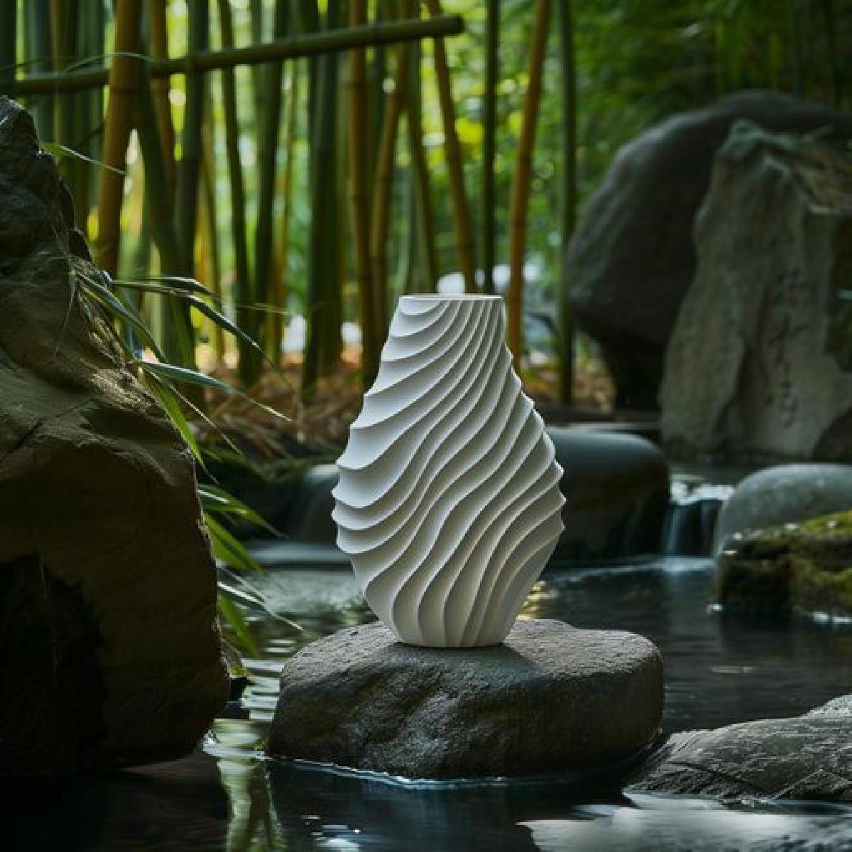 Vaso Zen Wave – Uma Harmonia Fluida da Natureza e do Design