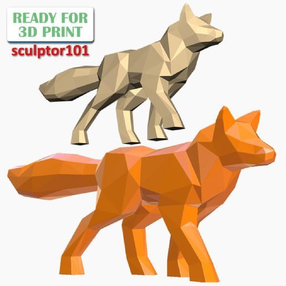 Modelo imprimivel em 3D do Polygon Walking Fox