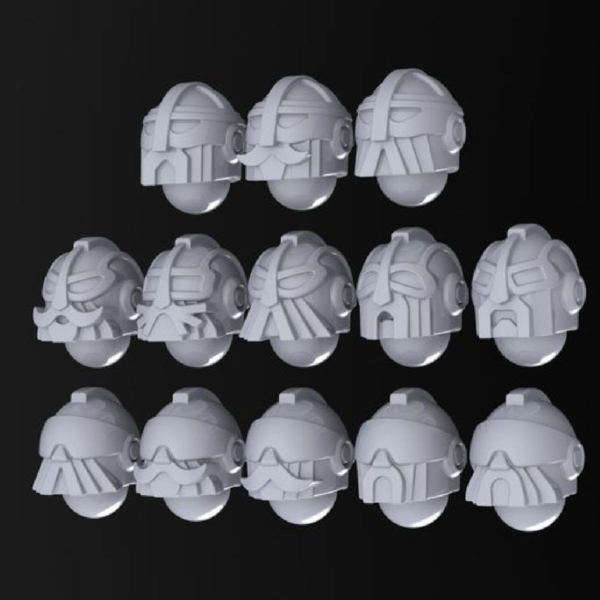 Cabecas de Anoes Espaciais Blindados 1 28mm