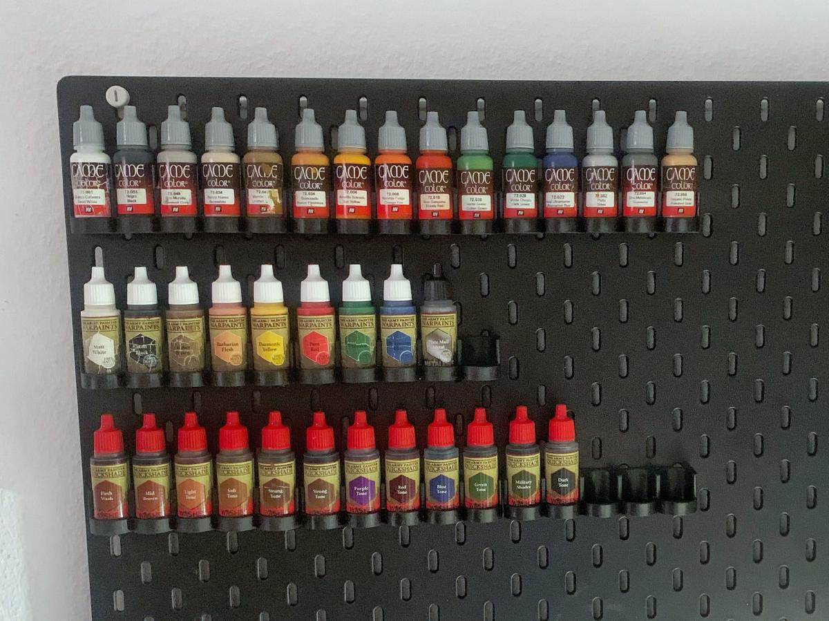 Suporte para Tintas IKEA Skadis para Vallejo e Army Painter.