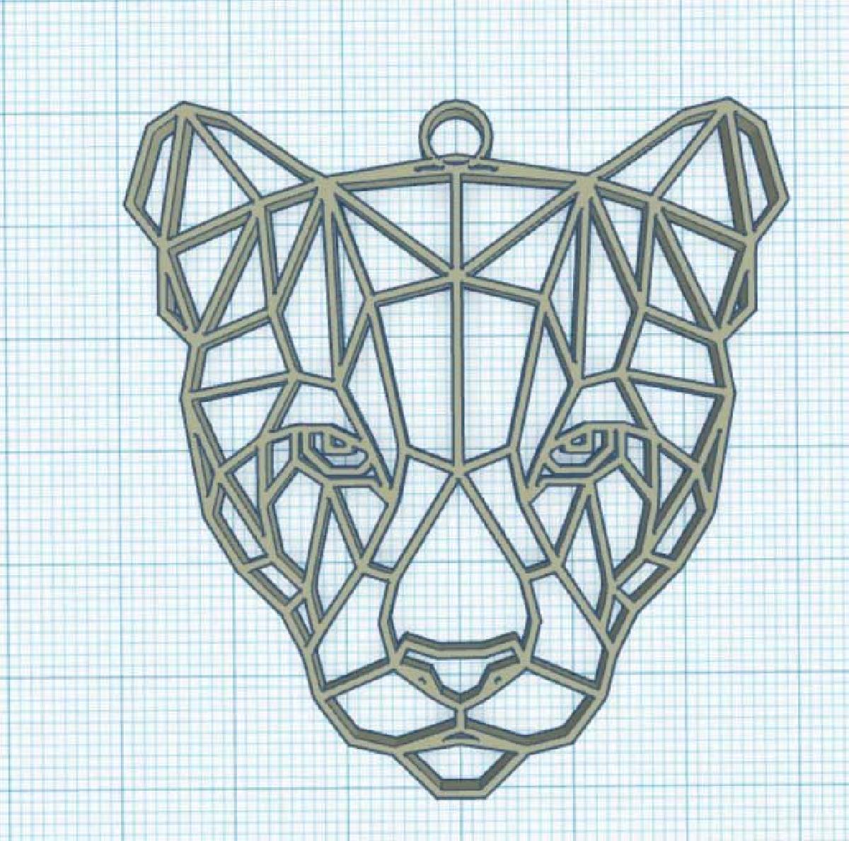 Cabeca de pantera geometrica