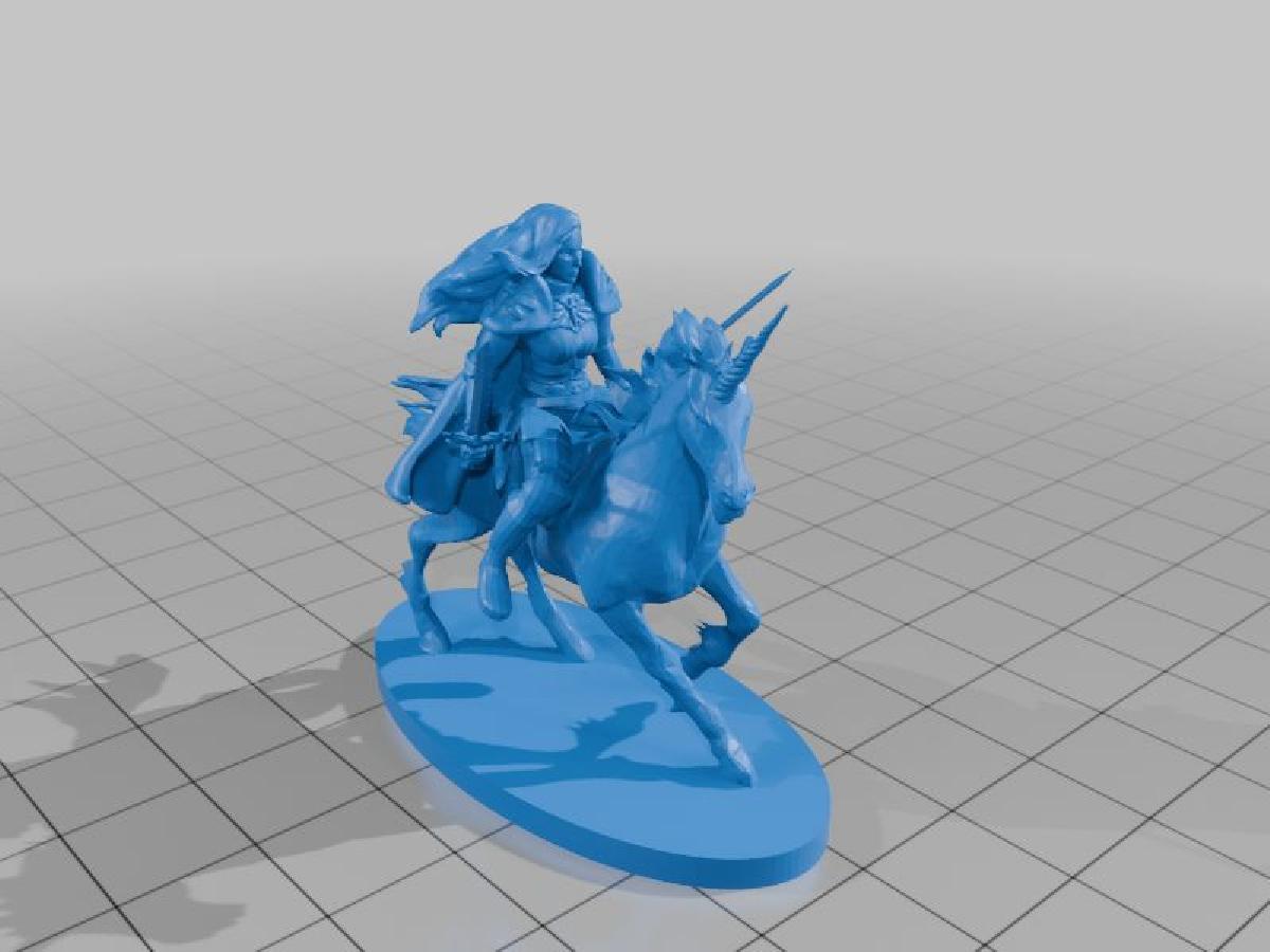 Elspeth sobre Lusamin, o unicornio de Karak II.