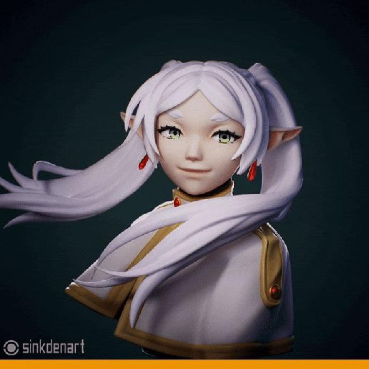 Modelo 3D de Frieren