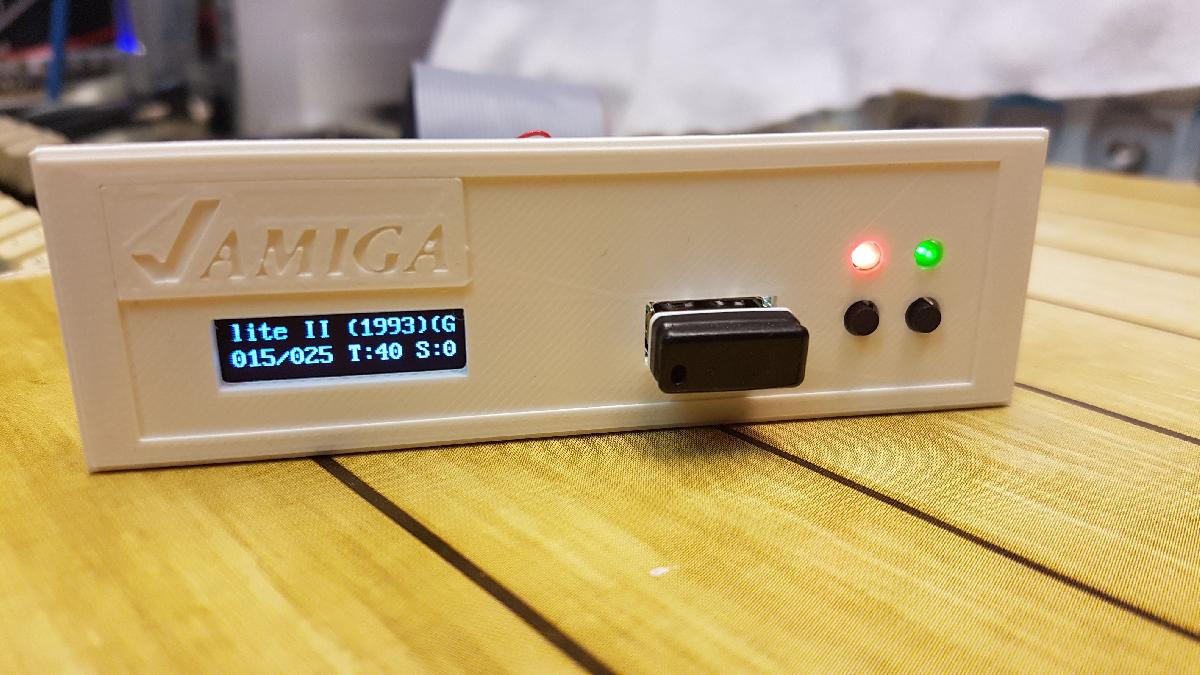Suporte USB Gotek Amiga 2000 FlashFloppy OLED