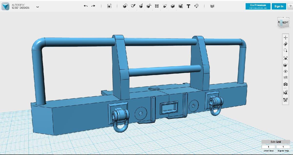 Bumper dianteiro LR Defender Serie III 1/10