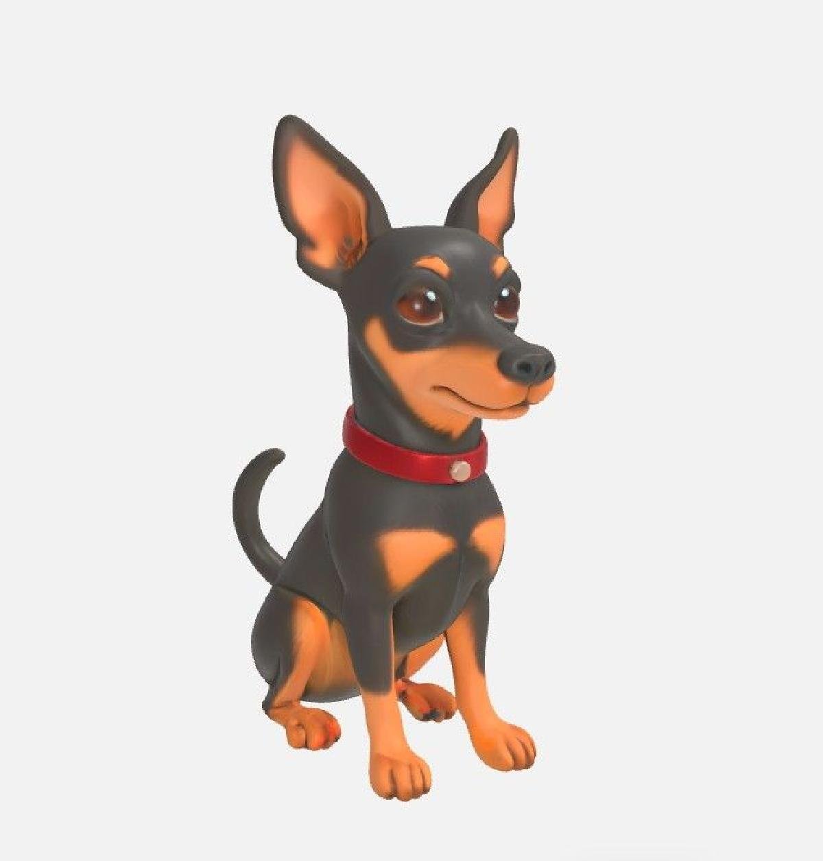 Figura de Cao Miniature Pinscher 3D V2