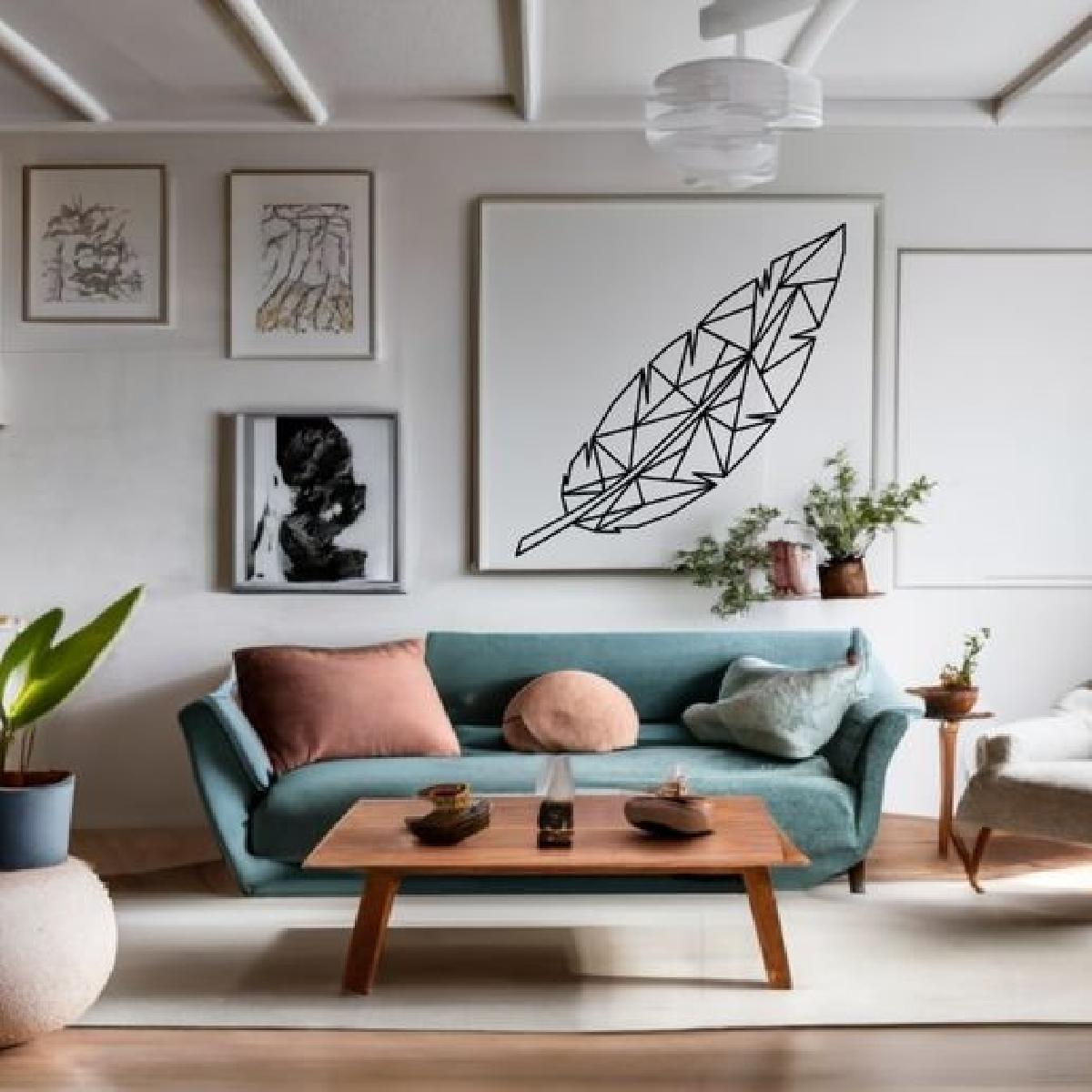 Pena de passaro geometrica   Caneta geometrica