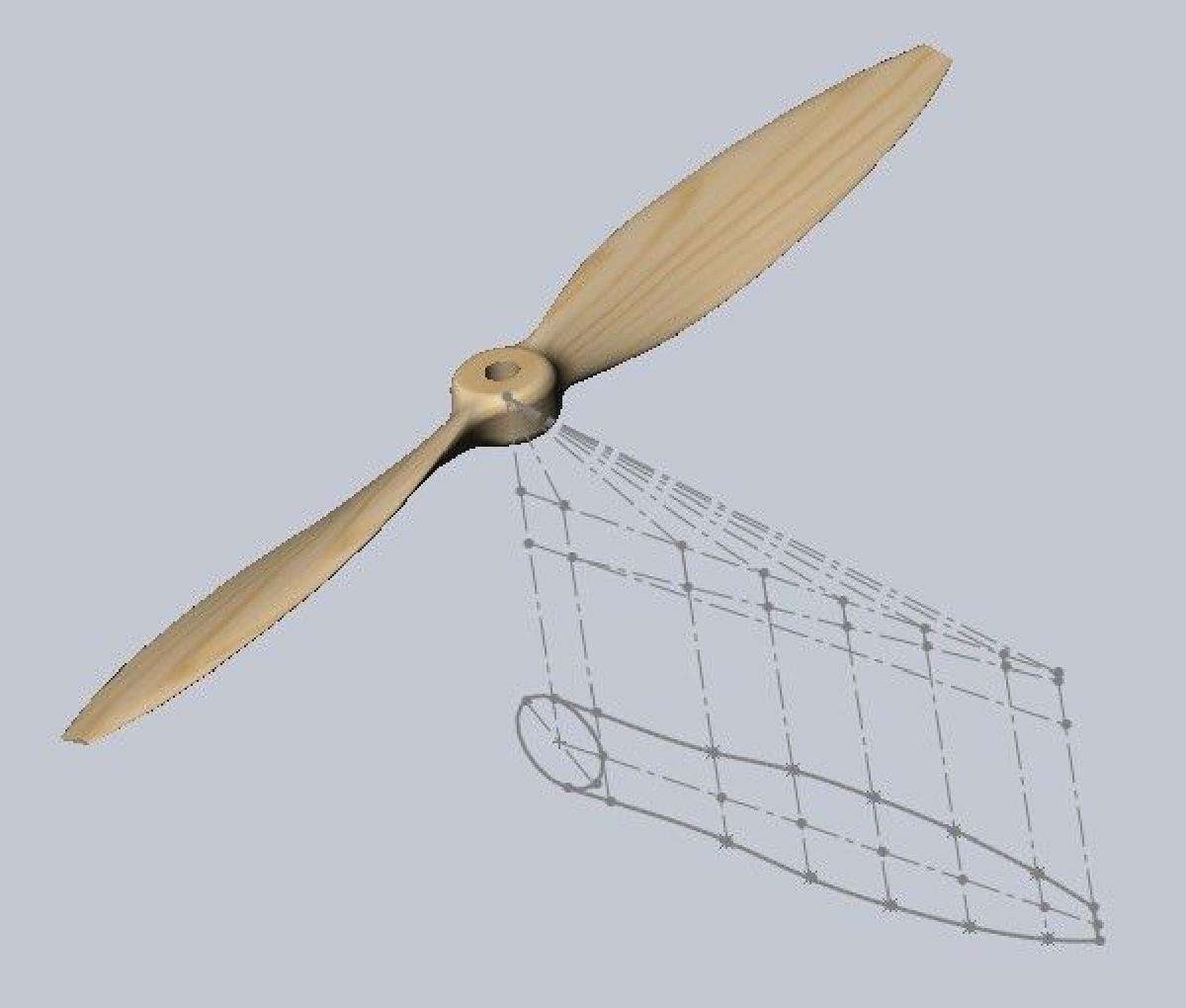 Helice para modelos de aeronaves.