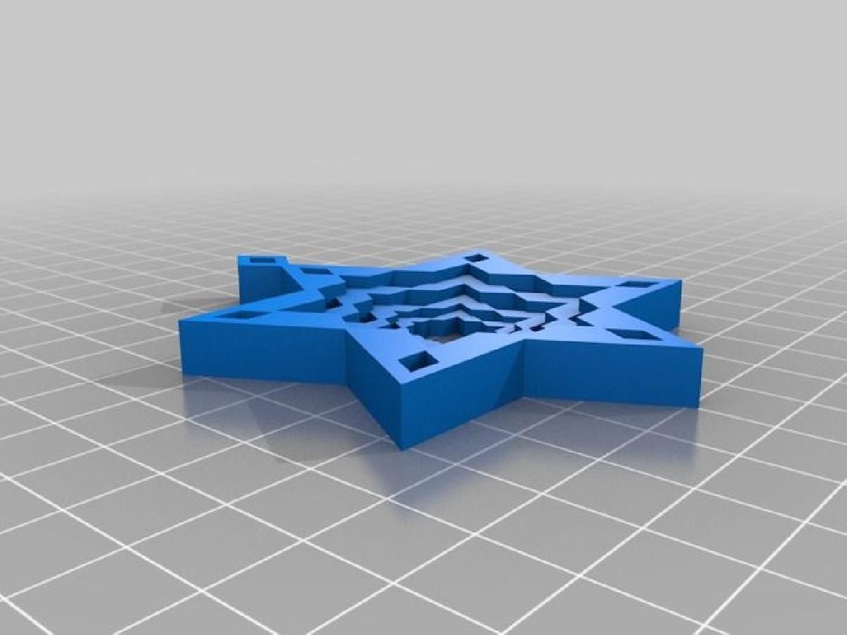 Ornamento de Arvore Estrela de Davi em Floco de Neve