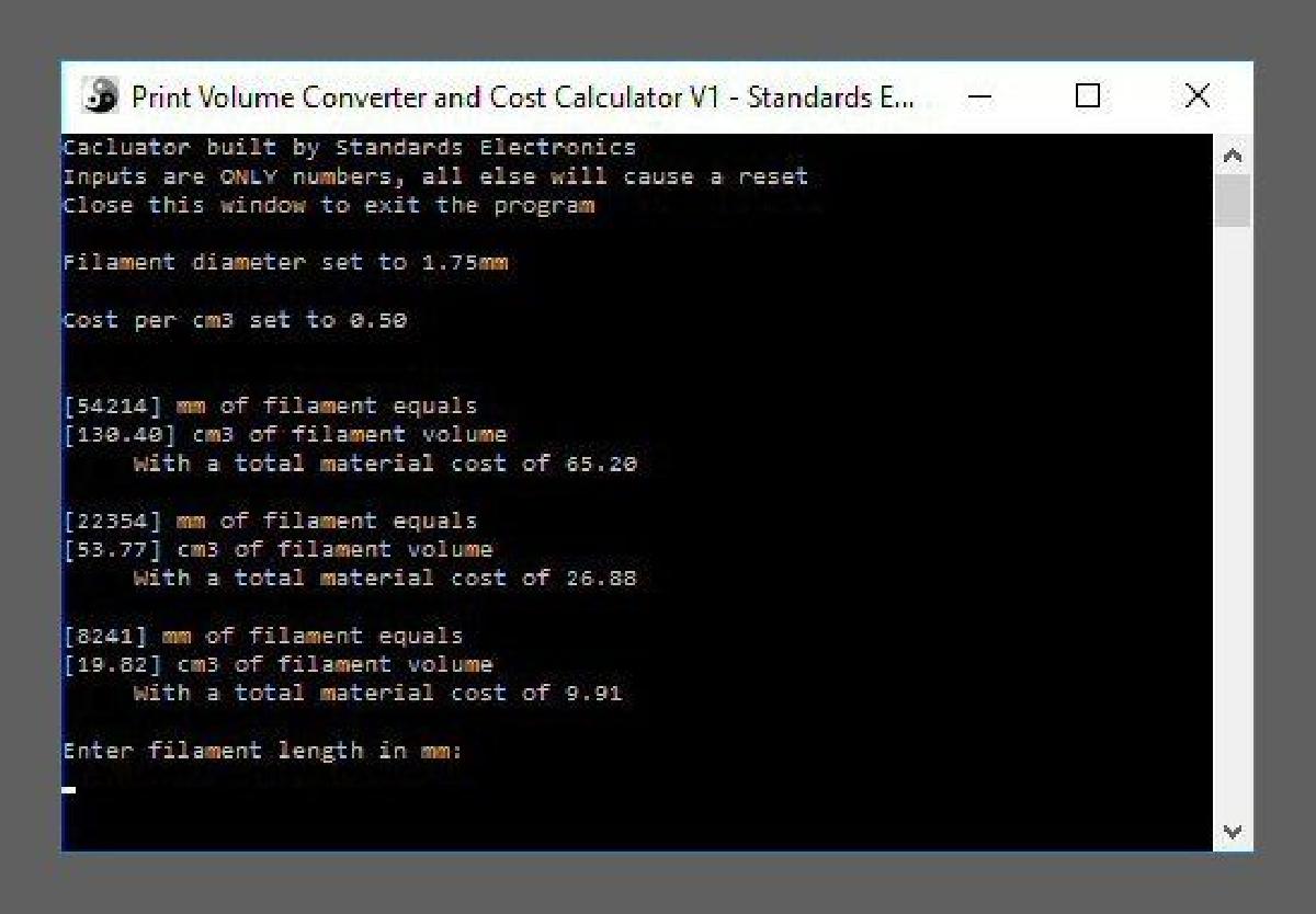 Conversor de Volume de Impressao e Calculadora de Custos V1