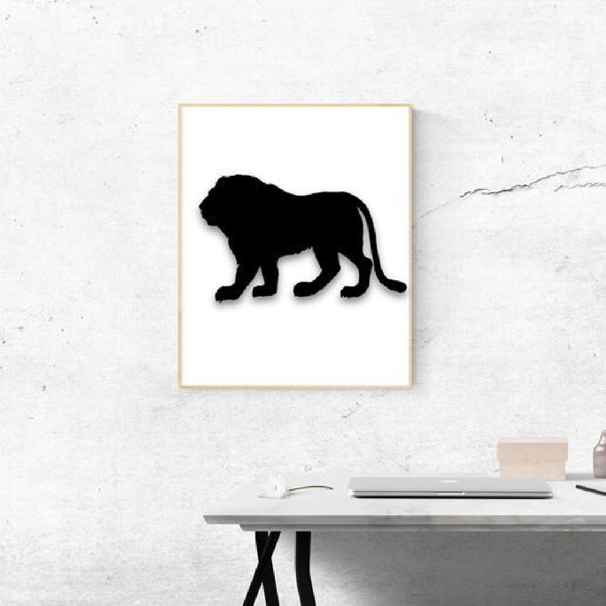 Pintura do leao. Coleta de animais