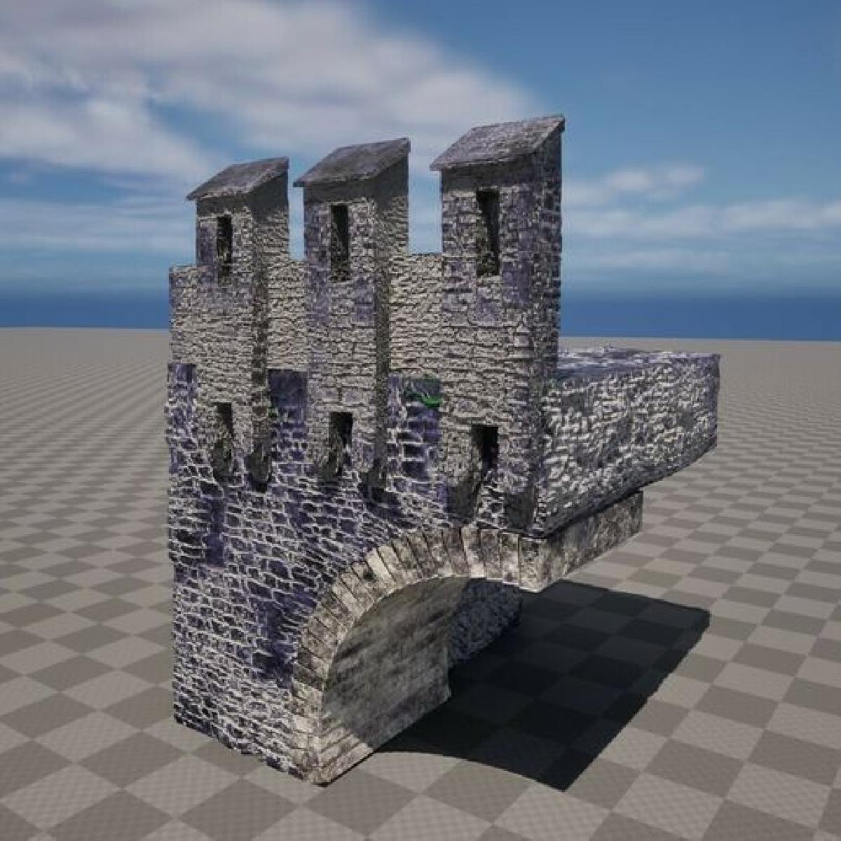 Ativos da UE5 Ponte de pedra medieval pequena