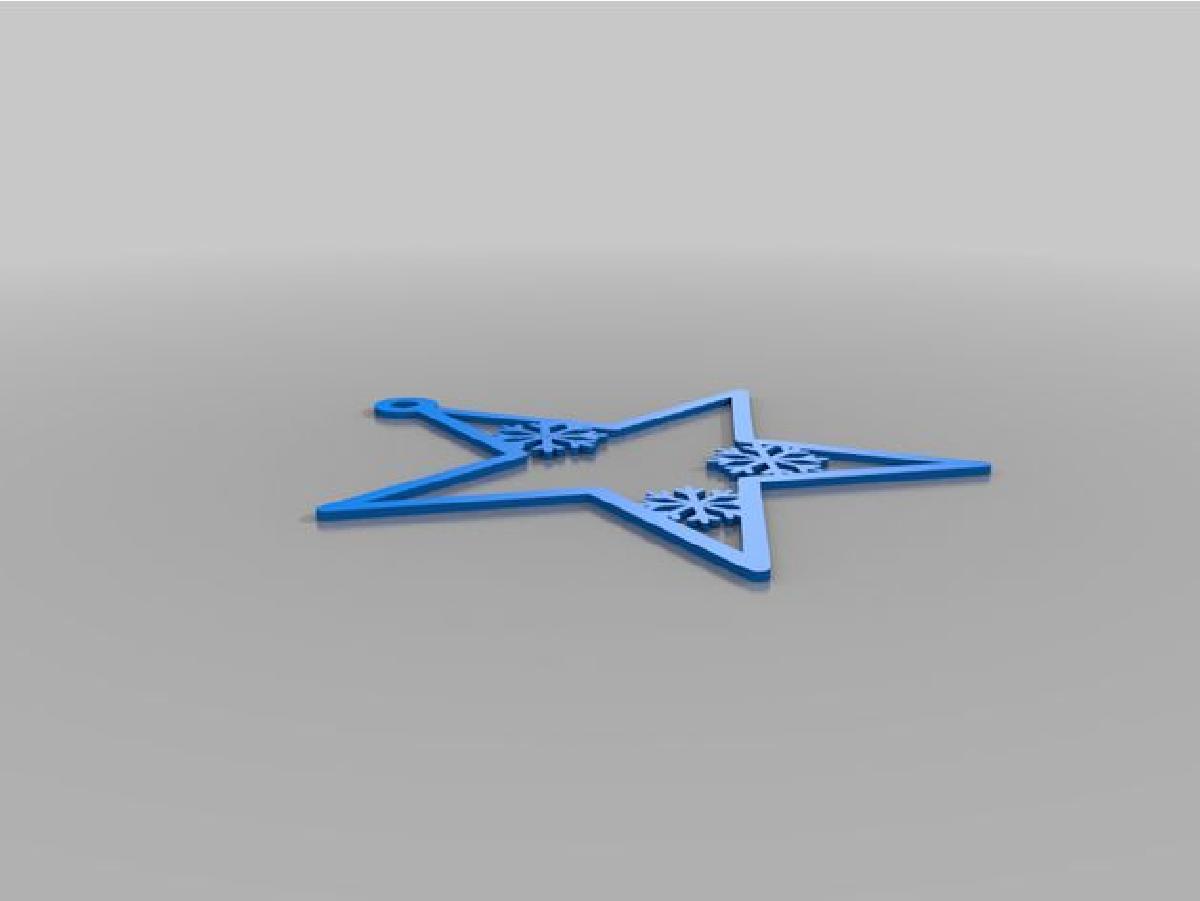 Estrela pendente de Natal para colocar nome.