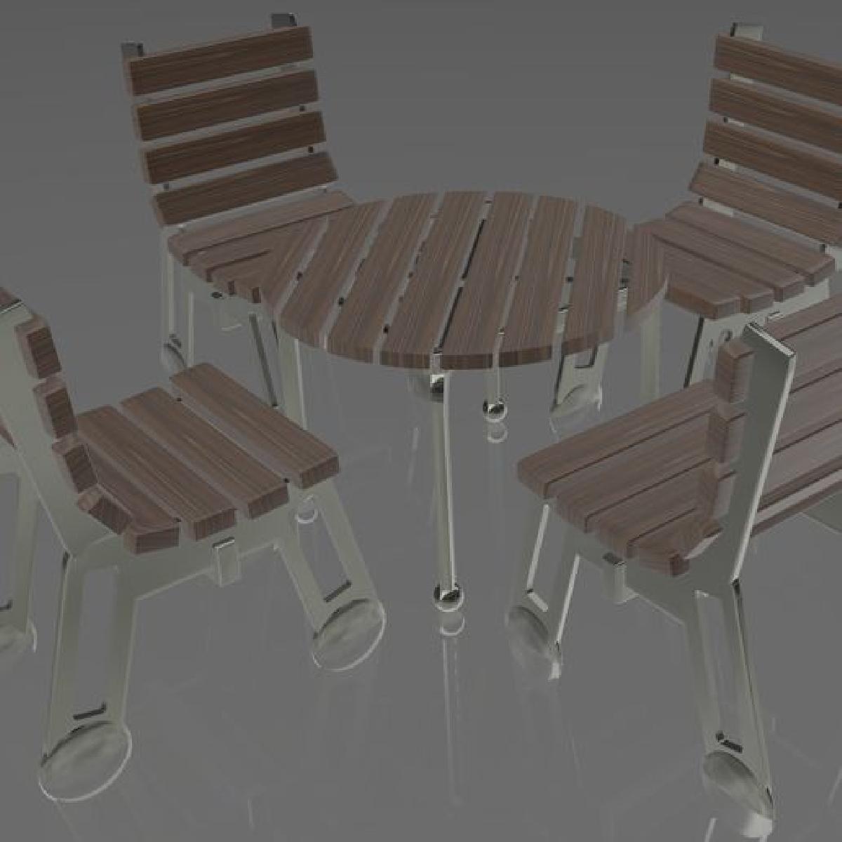 Conjunto de parque rustico escala 1:10