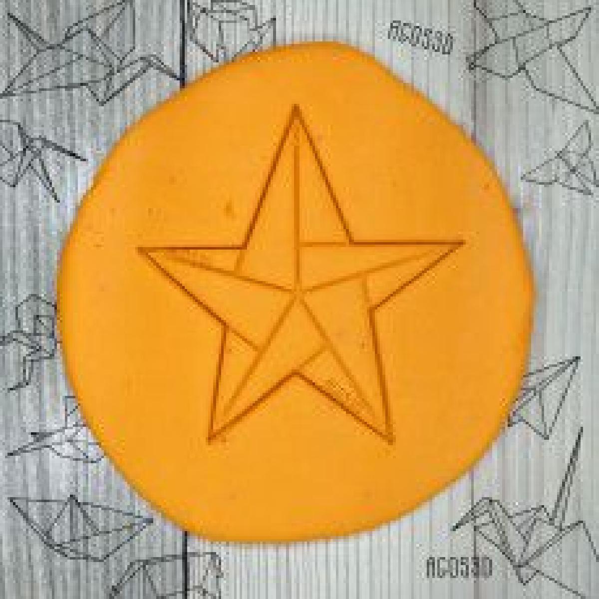 Cortante de estrella de papel origami   cortante de galletita, masa y fondand