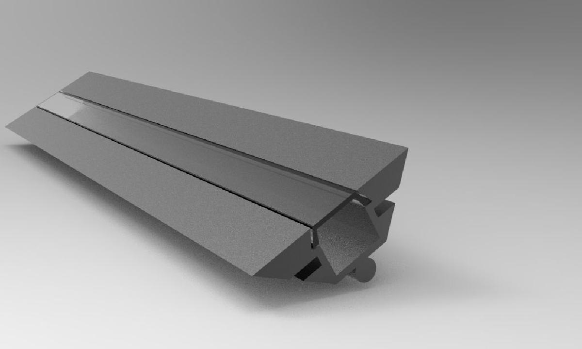 Base para tira de LED em angulo de 90 graus.