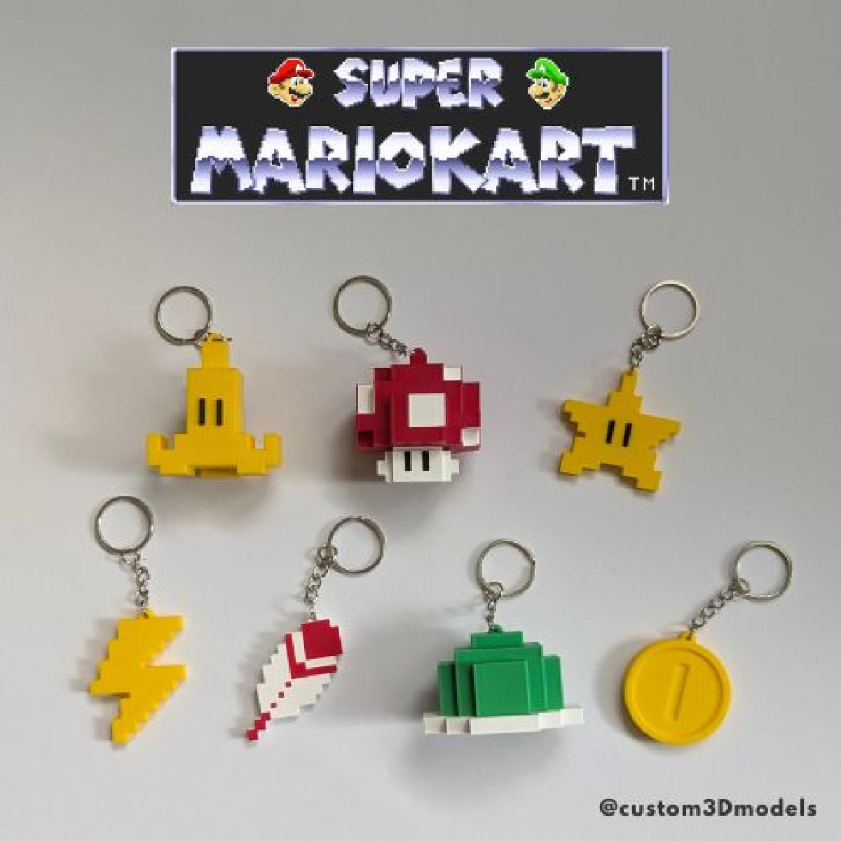 Chaveiros Super Mario Kart 1992 | Energizacoes