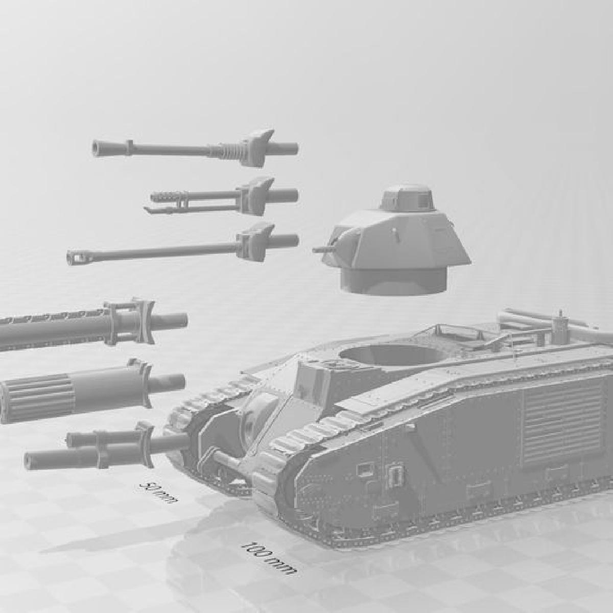 Char B1 Ter, Quater e Pz. B 2 740(L) para Guerra de Poeira 1947.