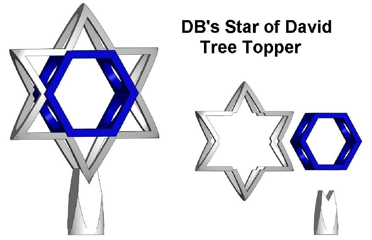 Topo de arvore em forma de Estrela de Davi da DB.