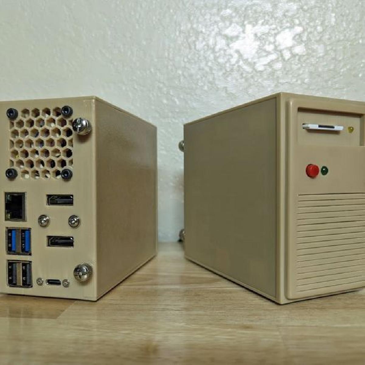 Gabinete Raspberry Pi 5 Torre retro desktop