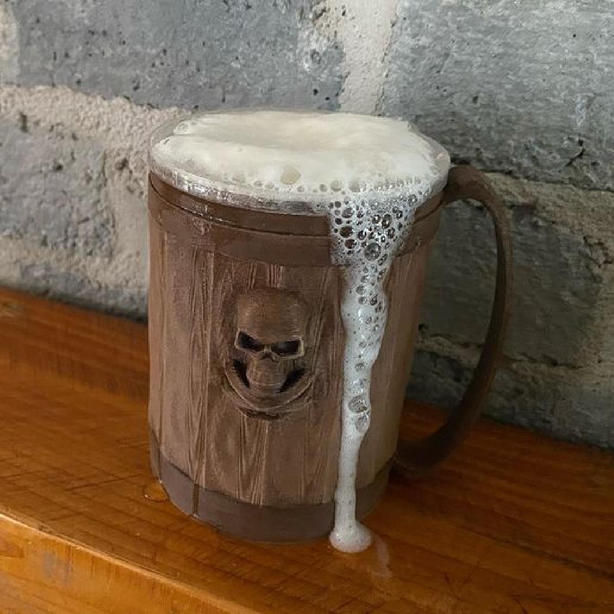 Caneca de Cerveja de Madeira Cranio de Arcadia
