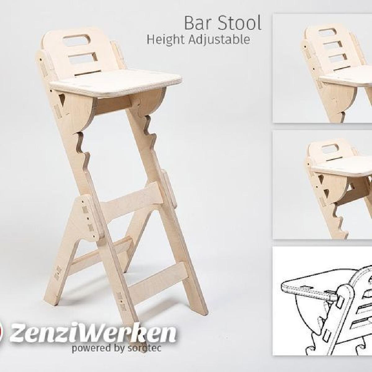 Banqueta com altura ajustavel cnc