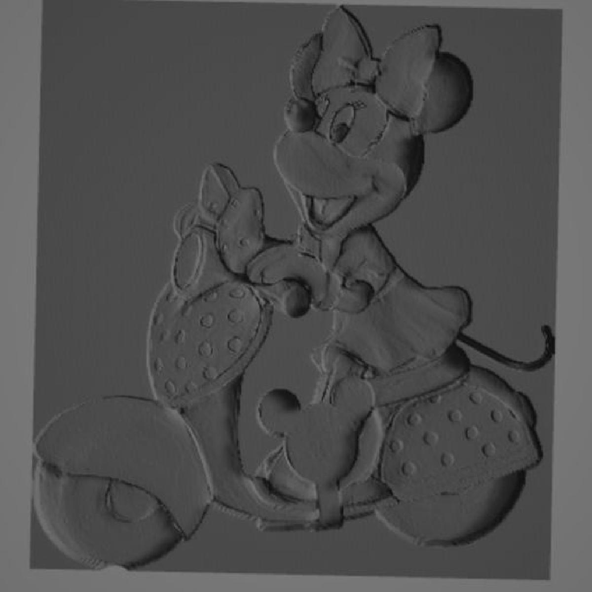 Mini mouse arte em papel aluminio com patinete, pinte voce mesmo! Foto 3D.