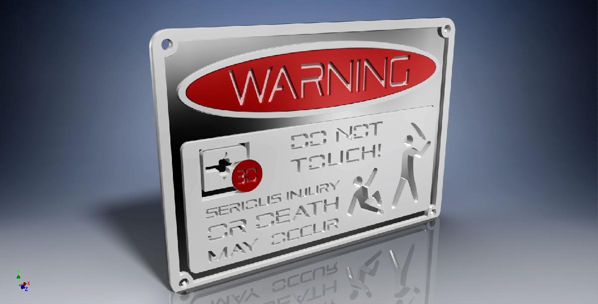 Placa de aviso "NAO TOQUE" versao multicolorida para impressoras de extrusao unica.