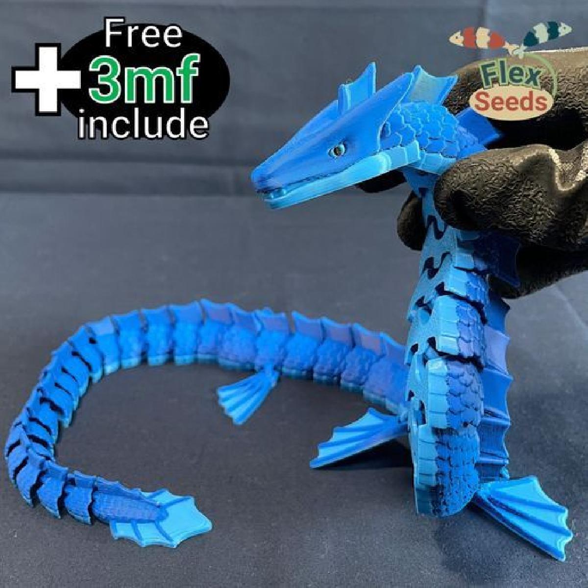 Dragao de Agua Flexivel (Impressao em uma so peca)