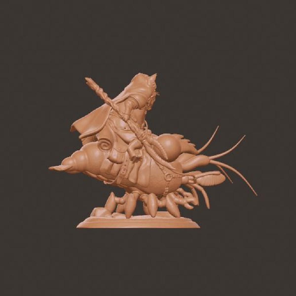 Gato guerreiro montado e curioso