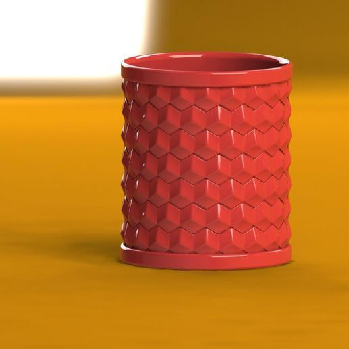 Vaso em formato de favo de mel I Arquivo digital I Pronto para impressao em 3D I Design moderno