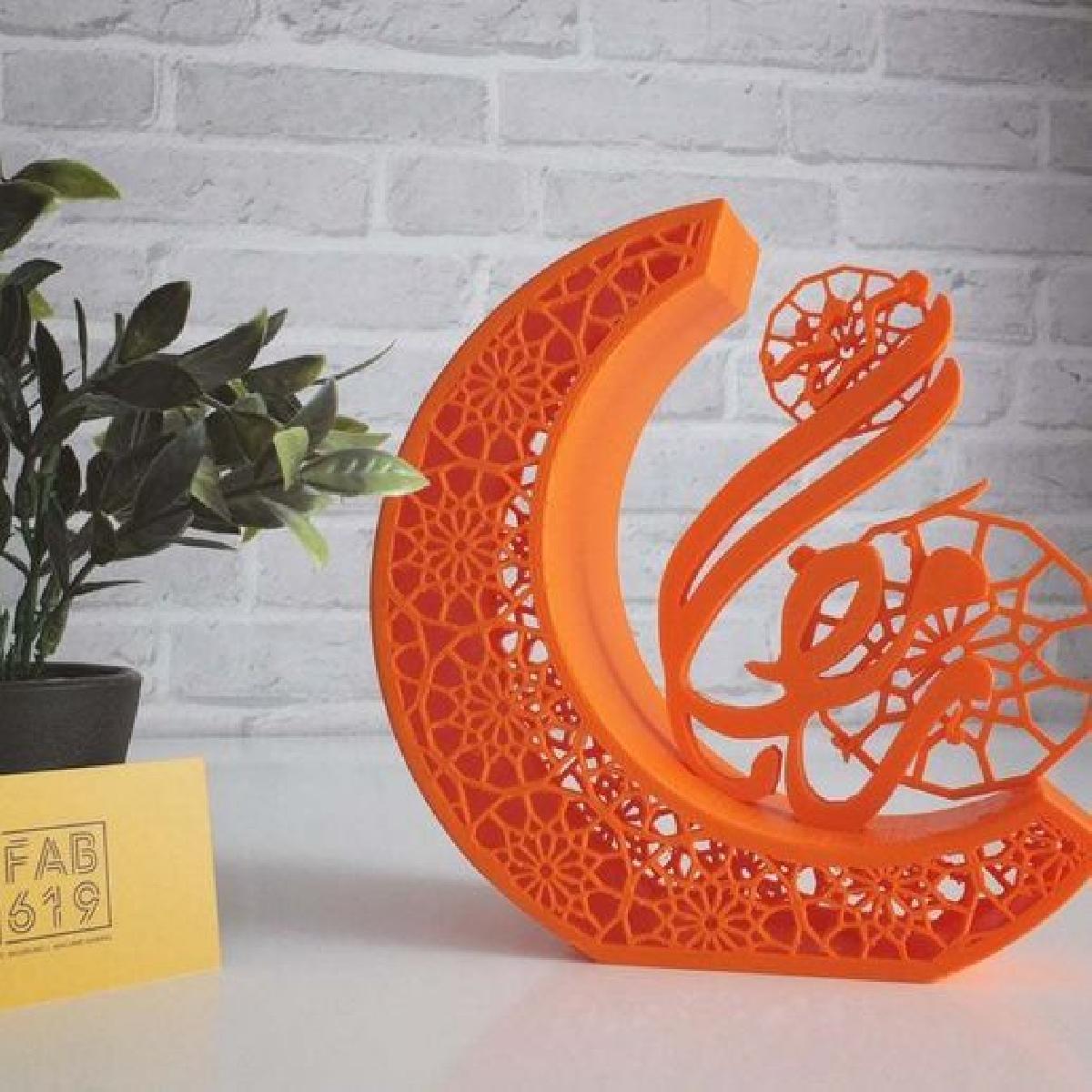 Ramada Kareem Caligrafia 3D Lua Crescente