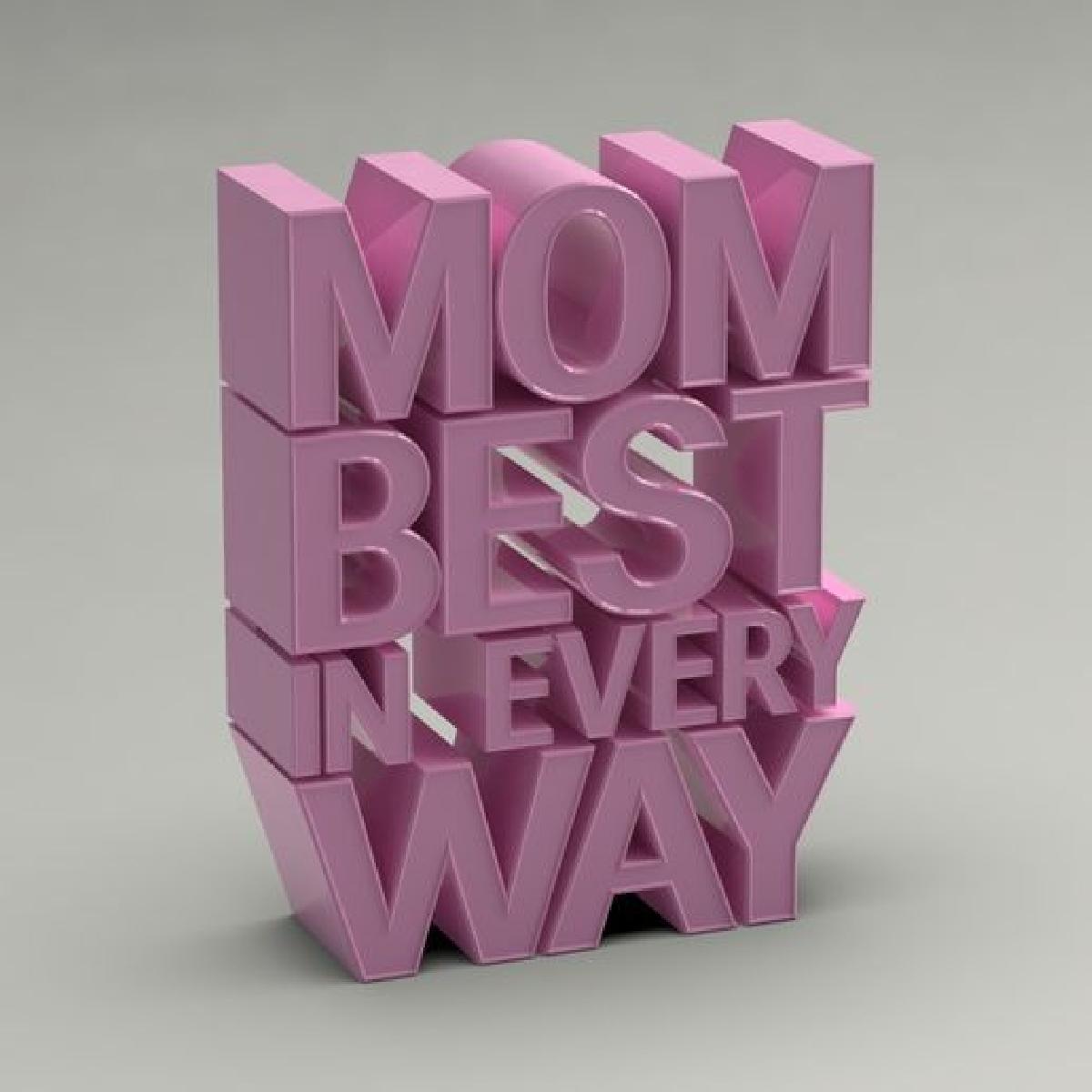 Mamae, a Melhor em Todos os Sentidos   Arte Tipografica 3D Vertical