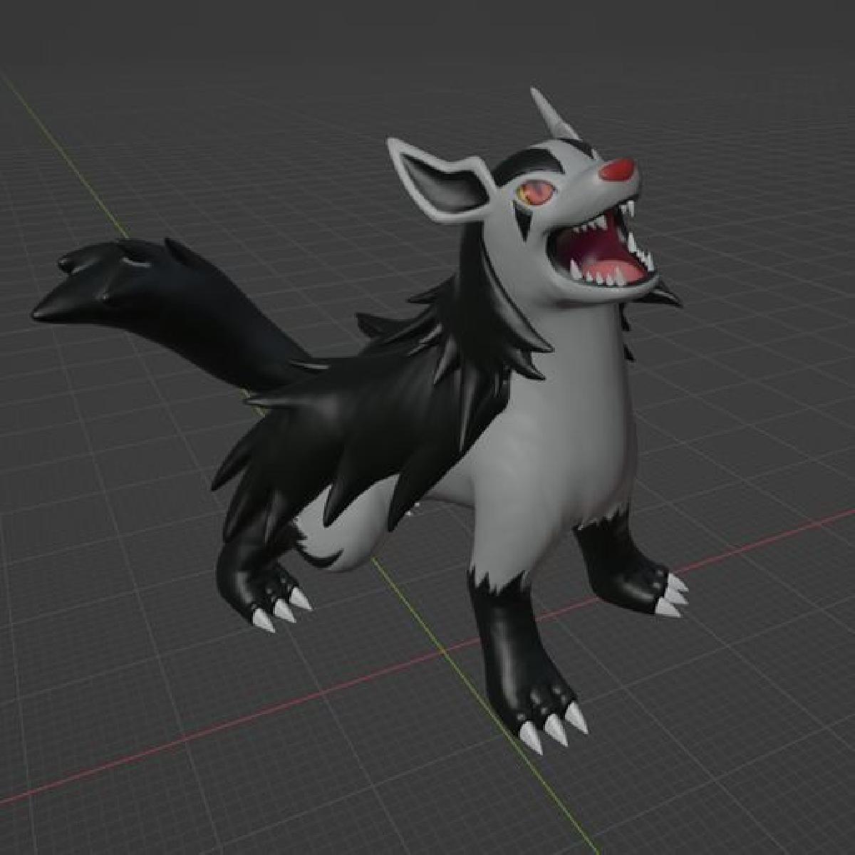 Modelo de impressao 3D do Pokemon Mightyena