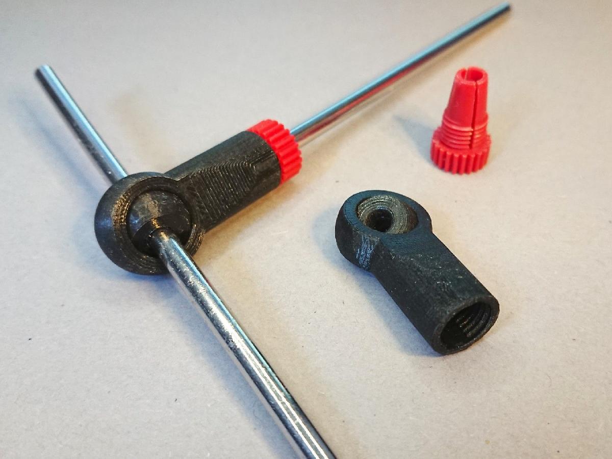 Extremidade de bastao olho de peixe imprimivel em 3D para fischertechnik.