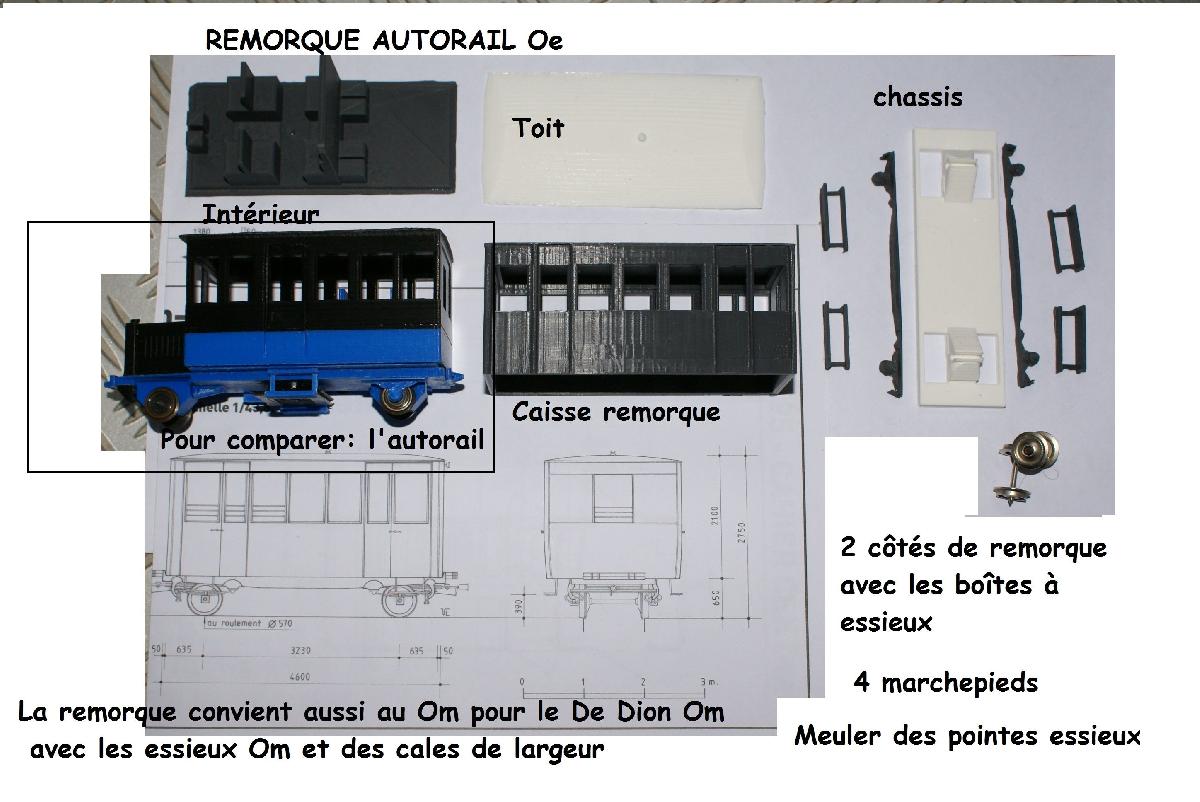 De Dion Trailor   remorque para Railbus Autorail