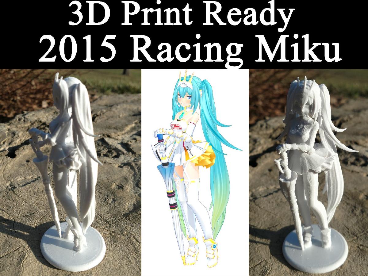 IMPRESSAO 3D PRONTA!! Miku de corrida de 2015