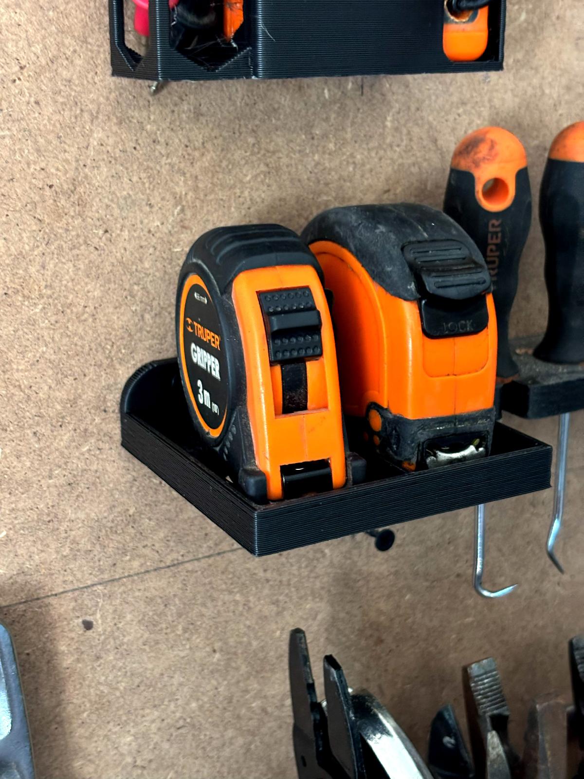 Suporte para 2 flexometros ou metros   para atornar | Suporte duplo para fita metrica