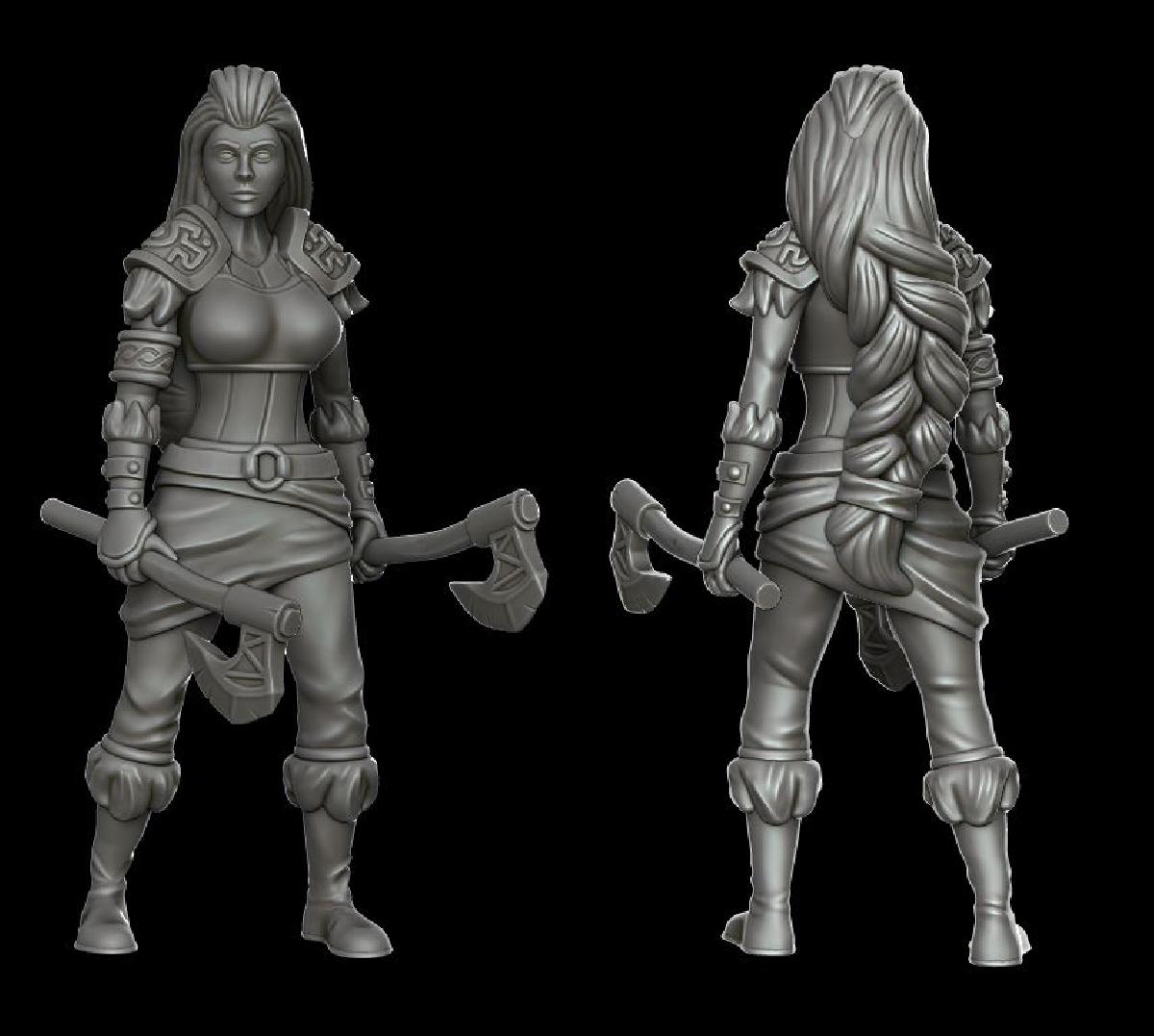 Menina barbara (miniatura de DnD 28mm)