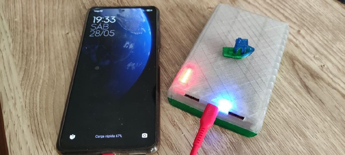 Capa de power bank USB C PD