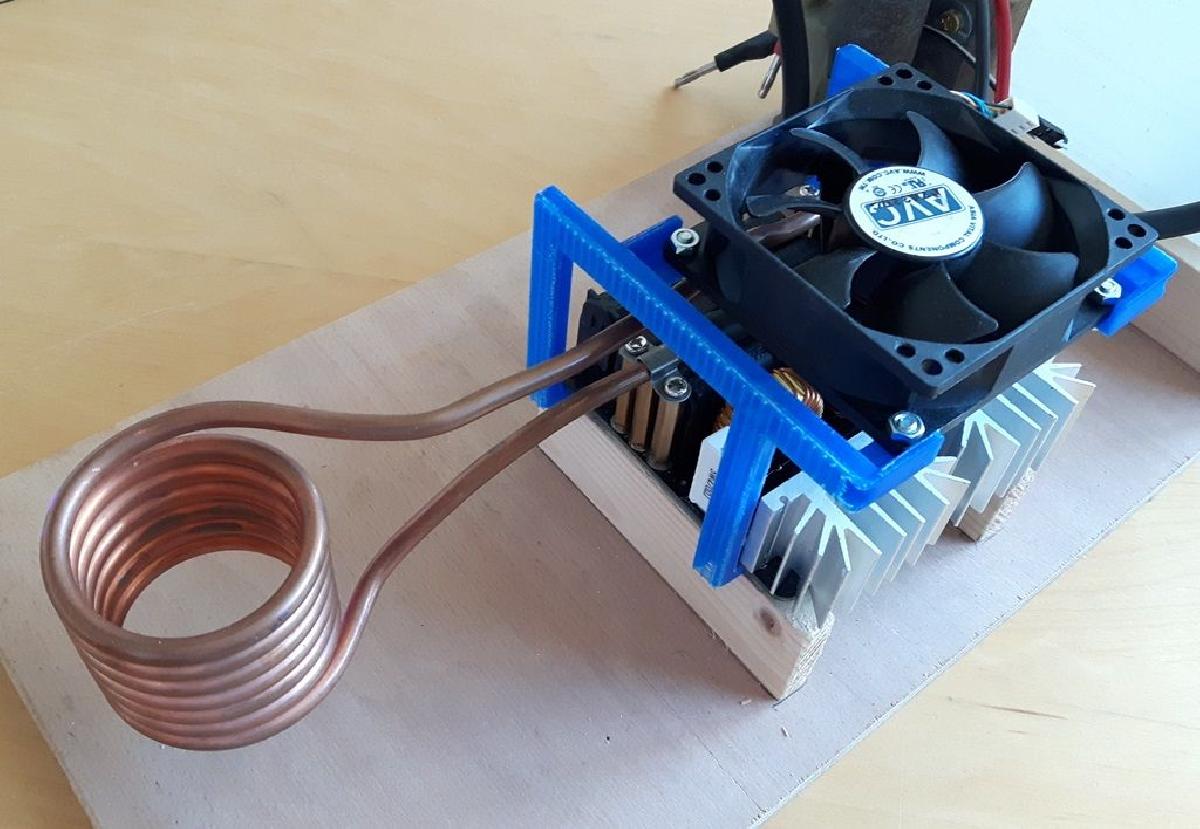 Montagem do ventilador de resfriamento para aquecimento por inducao ZVS de 1000W