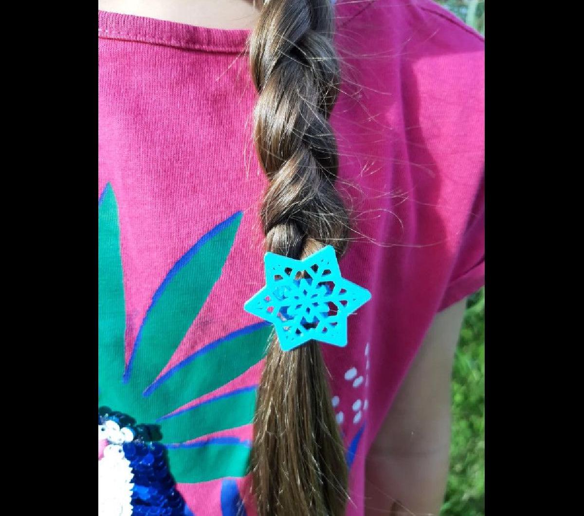 Floco de neve para elastico de cabelo   Snowflake for hair tie   Floco de neve para goma de cabelo