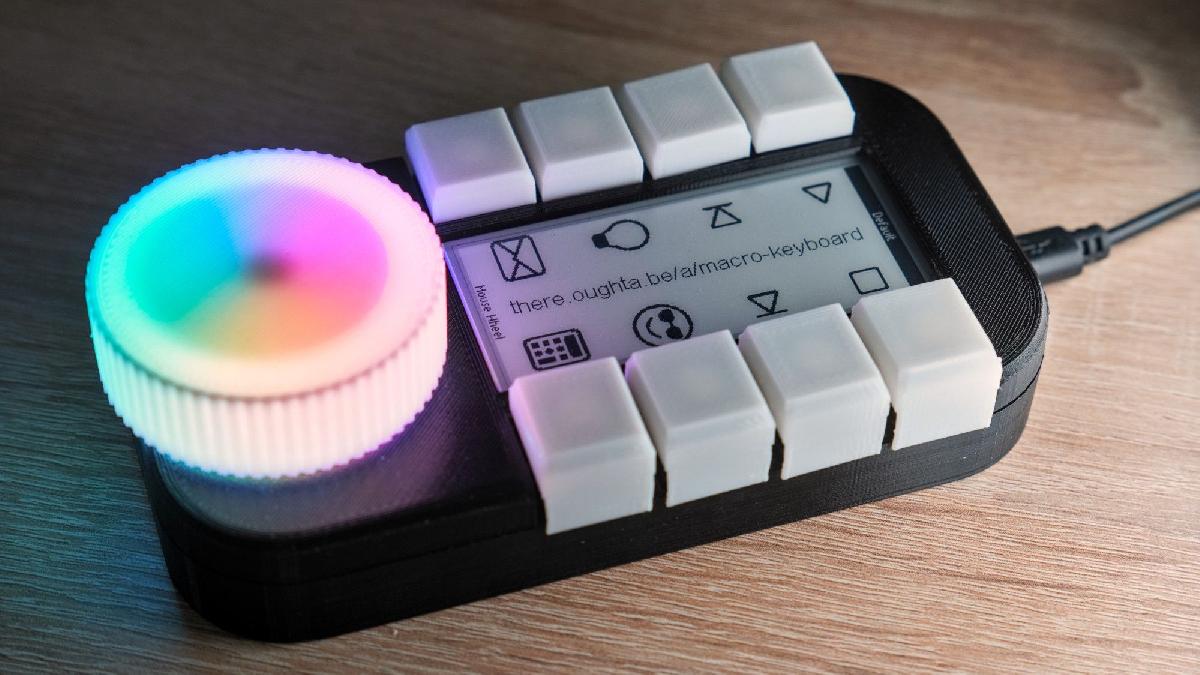 Teclado Macro Dinamicamente Atribuivel com Tela de E ink
