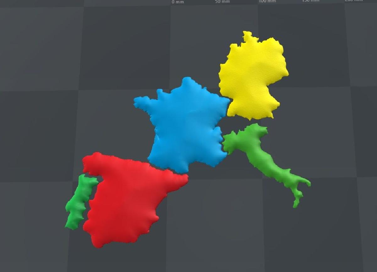 Mapa 3D, Paises Europa